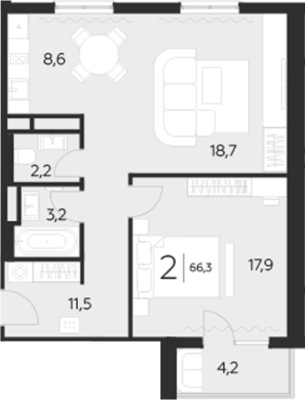 1-комн. LeePrime Residences Polyana Sochi