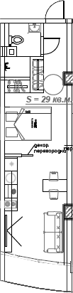 Объект, 29.9 м², 3/6 этаж, ЖК «Mirror»