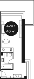 Объект, 45.66 м², 4/4 этаж, ЖК «Резиденция Волна»