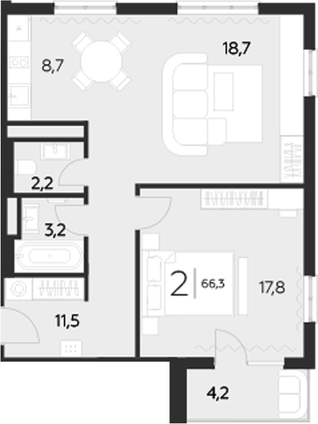 2-комн. LeePrime Residences Polyana Sochi