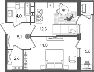 Продается 1-комн. квартира, 38 м²