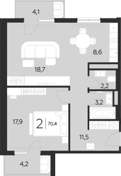 2-комн. LeePrime Residences Polyana Sochi