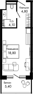 Студия, 27.7 м², 7/8 этаж, ЖК «Курортный отель Алеан Селект Агой»