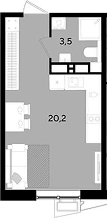 Продается 1-комн. квартира, 23.7 м²