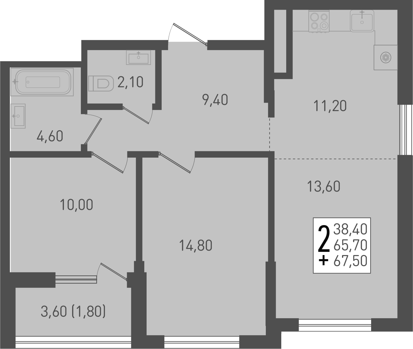 Продается 3-комн. квартира, 65 м²