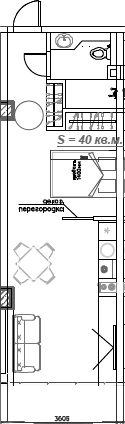 Объект, 40 м², 3/6 этаж, ЖК «Mirror»