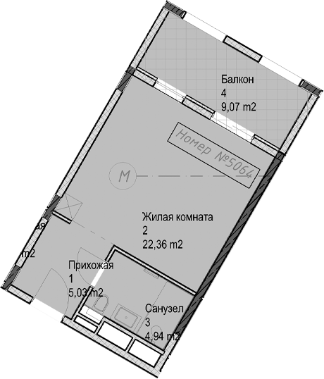 Студия, 32.3 м², 5/6 этаж, ЖК «Гостиничный комплекс Николай 1»