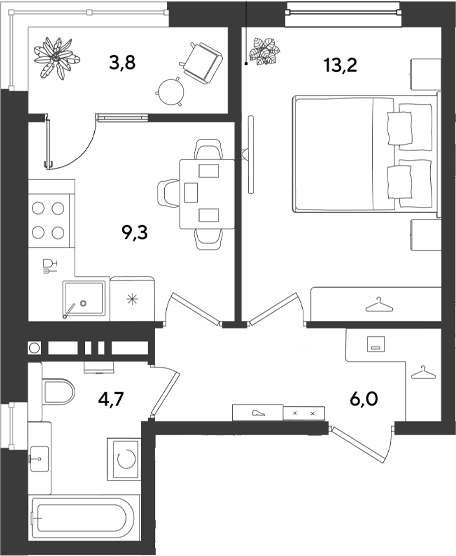 Продается 1-комн. квартира, 33.2 м²
