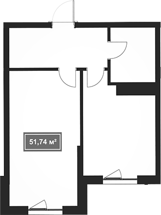 Объект, 51.74 м², 1/8 этаж, ЖК «Гостиничный комплекс Marine Garden 4»