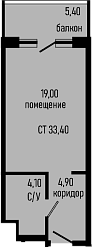 Студия, 28 м², 5/8 этаж, ЖК «Курортный отель Алеан Селект Агой»