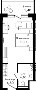 Студия, 27.7 м², 5/8 этаж, ЖК «Курортный отель Алеан Селект Агой»