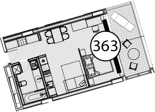 Объект, 54.8 м², 4/9 этаж, ЖК «Гостиничный комплекс Поляна Пик»