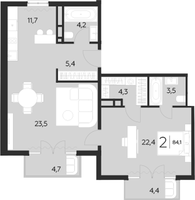2-комн. LeePrime Residences Polyana Sochi