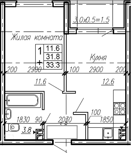Продается 1-комн. квартира, 31.8 м²