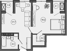 Продается 2-комн. квартира, 40.6 м²