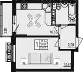 Продается 1-комн. квартира, 31.78 м²