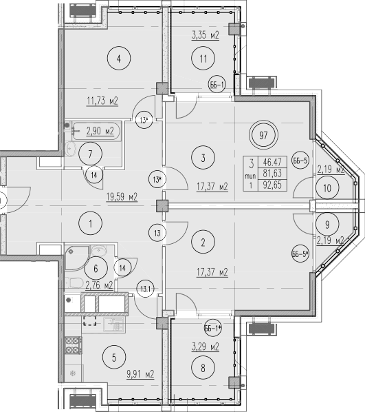 3-комн. Agoy Park Residence by Lavicon
