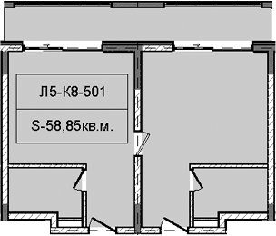 Объект, 58.85 м², 5/5 этаж, ЖК «Гостиничный комплекс Royal Beach Sochi»