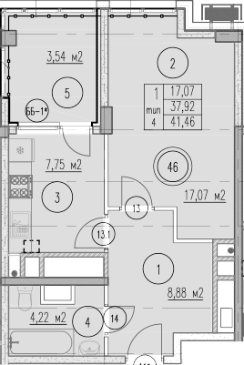 1-комн., 37.92 м², 7/10 этаж, ЖК «Agoy Park Residence by Lavicon»