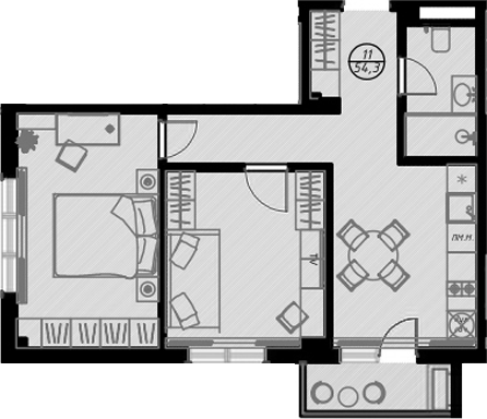 Студия, 51.1 м², 2/7 этаж, ЖК «Оливия»