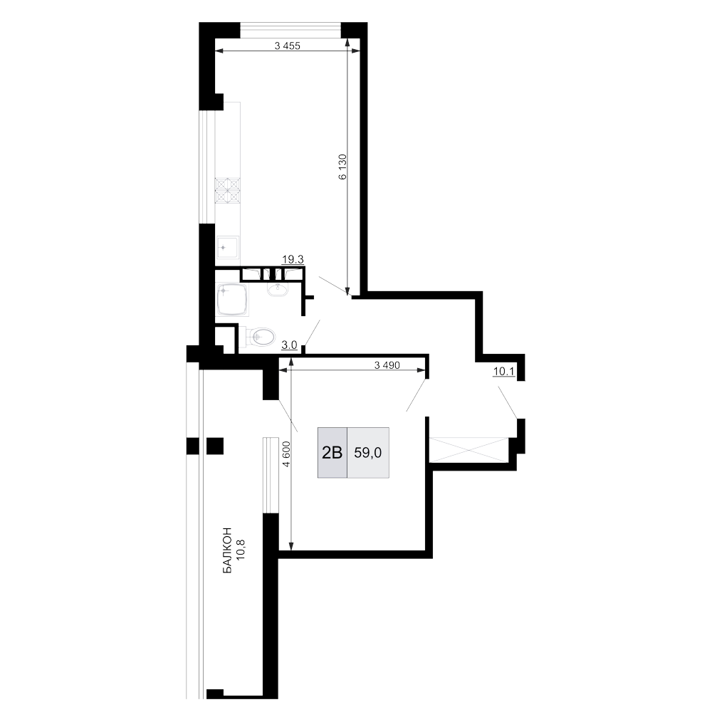 Продается 2-комн. квартира, 48.2 м²