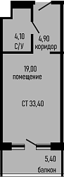 Студия, 28 м², 4/8 этаж, ЖК «Курортный отель Алеан Селект Агой»