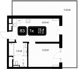 Продается 2-комн. квартира, 41 м²