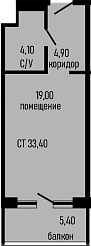 Студия, 28 м², 7/8 этаж, ЖК «Курортный отель Алеан Селект Агой»