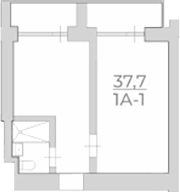 Объект, 37.7 м², 2/4 этаж, ЖК «Комплекс Luciano»