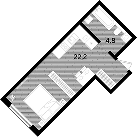 Студия, 27 м², 2/16 этаж, ЖК «DОГМА ПАРК»
