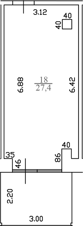 Студия, 27.4 м², 3/4 этаж, ЖК «White Village»