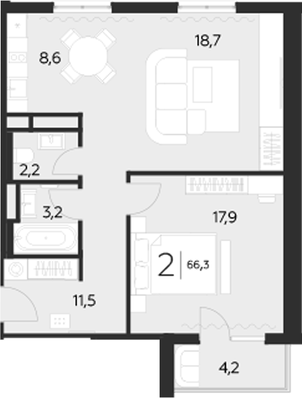 1-комн. LeePrime Residences Polyana Sochi