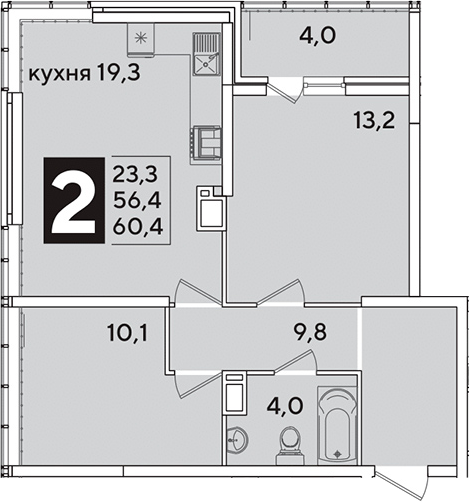 Продается 3-комн. квартира, 56.4 м²