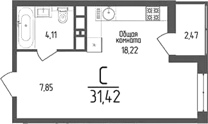 Продается 1-комн. квартира, 30.18 м²