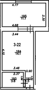 Студия, 19.4 м², 3/4 этаж, ЖК «The Manor»