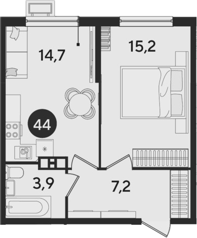Продается 2-комн. квартира, 41 м²