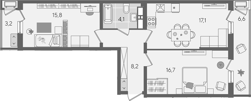 3-комн. Рекорд