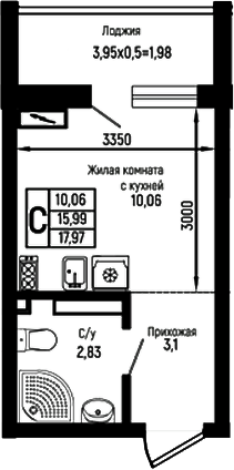 Студия, 15.99 м², 8/18 этаж, ЖК «Ботаника Хиллс»