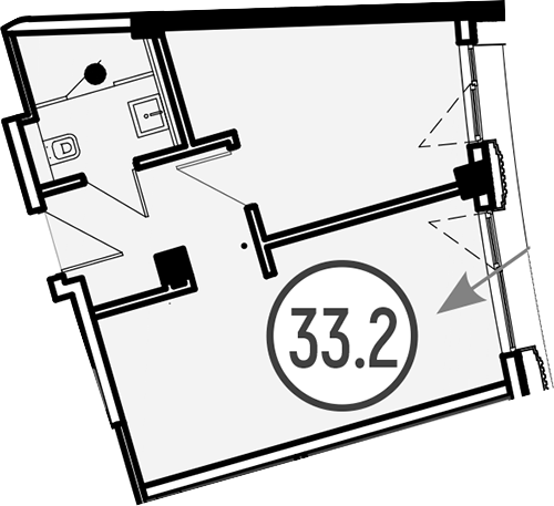 Объект, 33.2 м², 2/4 этаж, ЖК «Гостиничный комплекс GRAND CASCADE»