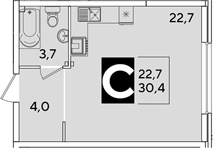 Продается 1-комн. квартира, 30.4 м²