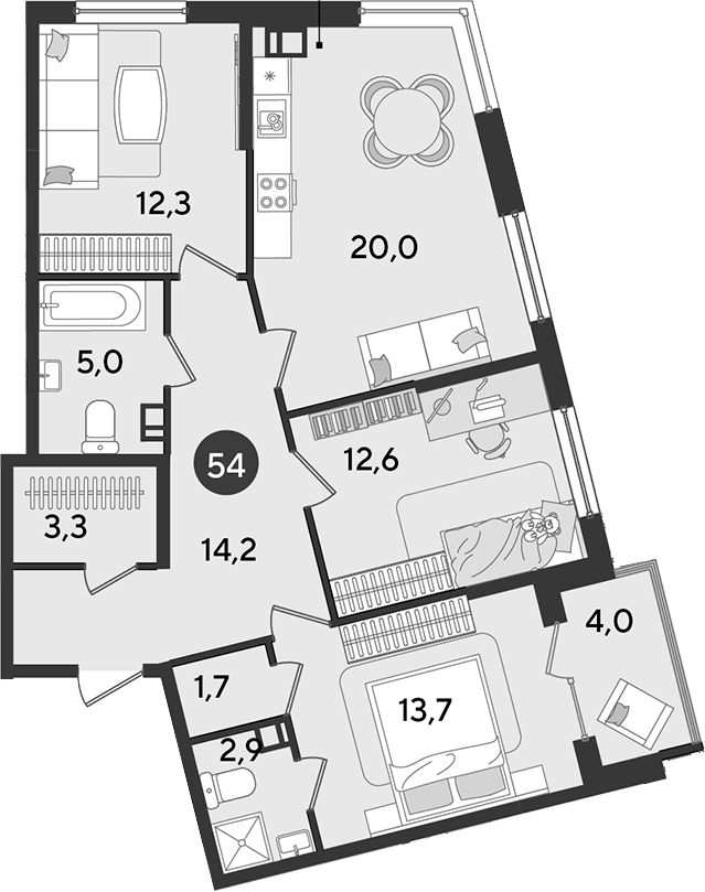 Продается 4-комн. квартира, 85.7 м²
