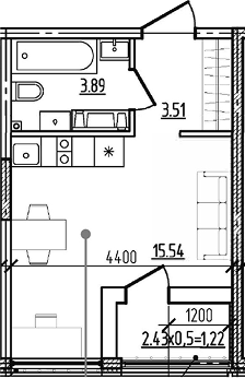 Продается 1-комн. квартира, 22.94 м²