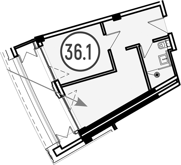 Объект, 36.1 м², 3/4 этаж, ЖК «Гостиничный комплекс GRAND CASCADE»