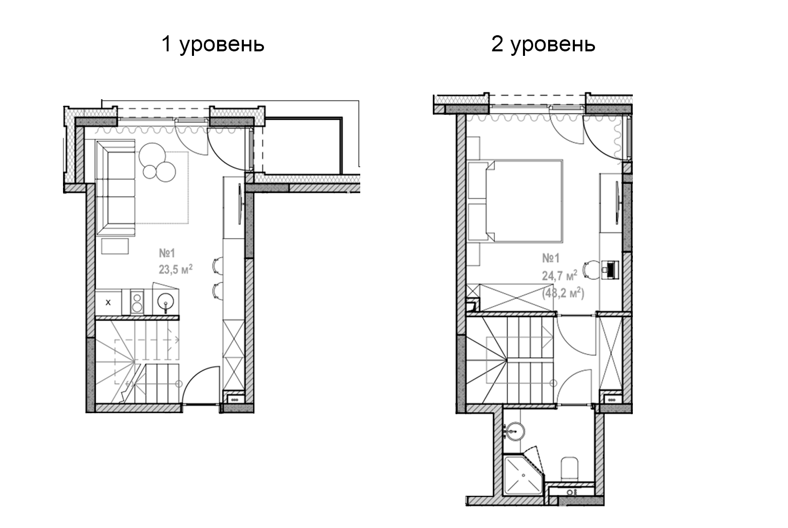 Объект, 48.2 м², 1/3 этаж, ЖК «Лучезарный»