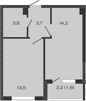 2-комн., 35.2 м², 4/4 этаж, ЖК «Дзенпарк»