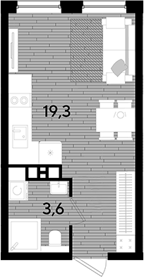 Студия, 22.9 м², 6/16 этаж, ЖК «DОГМА ПАРК»
