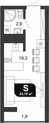 Студия, 22.2 м², 16/19 этаж, ЖК «Сочи Парк»