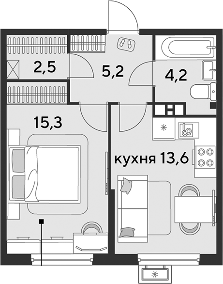 Продается 1-комн. квартира, 40.8 м²