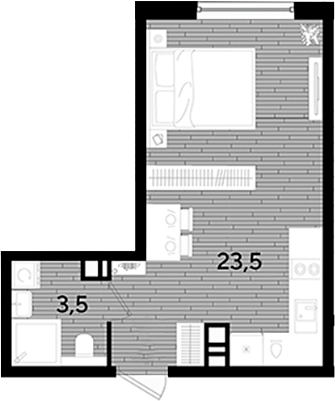 Студия, 27 м², 5/16 этаж, ЖК «DОГМА ПАРК»
