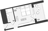 Студия, 21.8 м², 3/6 этаж, ЖК «Палаццо Де Агой»